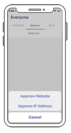 Approve a website for everyone on app
