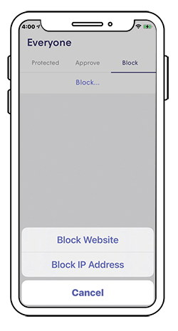 Block a website for everyone on app