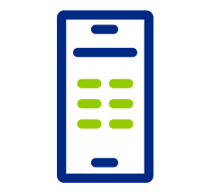 green and blue remote device control icon