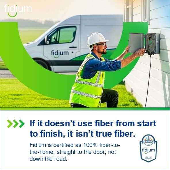Technician installing fiber to home showing true fiber vs cable internet